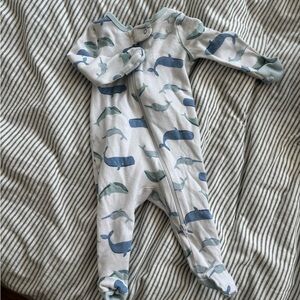 Cloud Island Whale Print footed sleeper